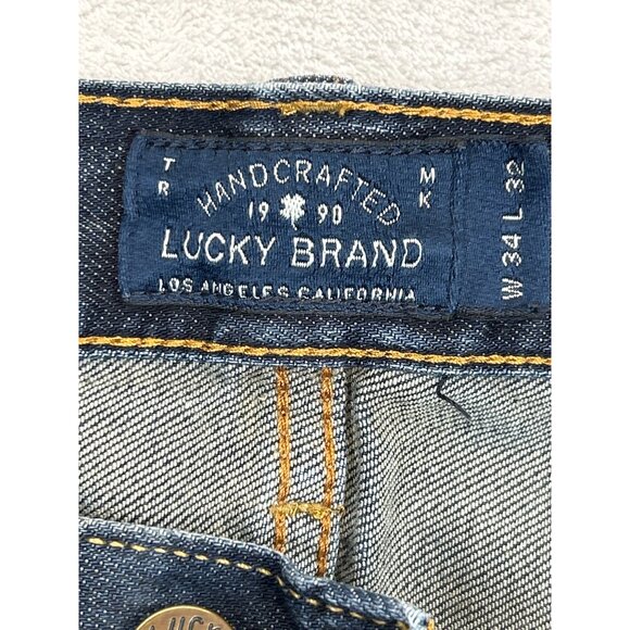 Lucky Brand Jeans Mens 34x32 Blue Denim 221 Original Straight Fit - Picture 4 of 9